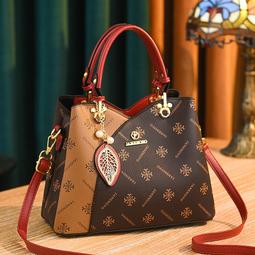 『購物趣』中年媽媽包手提新娘包大容量婆婆包女士單肩斜挎包潮休閒包外出包收納包旅行包~SD16121 歷史價格詳細信息