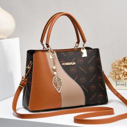 『購物趣』女包新款時尚印花手提包大容量中年單肩斜挎包潮休閒包外出包收納包側背包斜背包~SD00912 歷史價格詳細信息