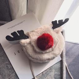 ????插件超火小包包女2018新款可愛毛毛馴鹿小方包聖誕百搭單肩斜挎包 價格比較,價格查詢,歷史價格詳細信息