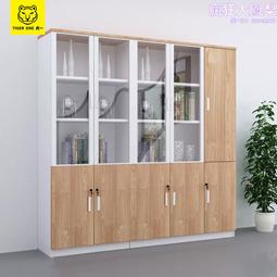 木質書櫃簡約感應燈辦公櫃背景櫃書櫃資料櫃辦公文件櫃 歷史價格詳細信息