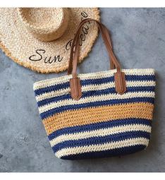 條紋單肩草編包編織包夏季新款大容量休閒百搭女海邊沙灘藤編織包 歷史價格詳細信息