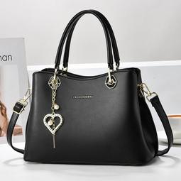 軟皮中年媽媽通勤女士斜背包 優雅大容量斜挎包 洋氣時尚多口袋女包包 潮流韓版女生單肩包 百搭女士側背包 歷史價格詳細信息