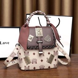 爆款雙肩包女包2024新款休閑單肩斜挎包大容量徽章小背包兩用包 歷史價格詳細信息