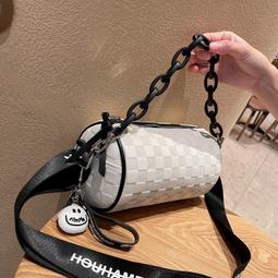 2022新款棋盤格包上課通勤書包女斜挎包男大容量單肩包女潮牌包包小喇叭精品 促銷 正品 歷史價格詳細信息