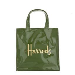 Harrods PVC手提袋  新圖案 英倫名品 哈洛德 皇冠字母 手提包 PVC 高品質時尚購物袋--麥包包 歷史價格詳細信息