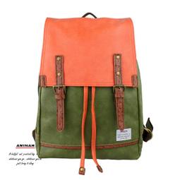 AMINAH-綠色拼色皮革後背包 歷史價格詳細信息