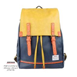 AMINAH-綠色拼色皮革後背包 歷史價格詳細信息