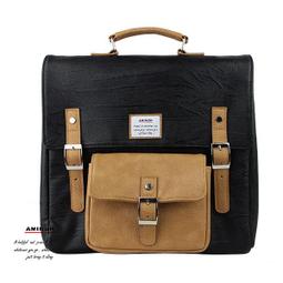 AMINAH-黑色皮革方形後背包(III) 歷史價格詳細信息