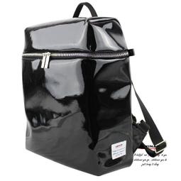 AMINAH-黑色皮革方形後背包(III) 歷史價格詳細信息