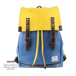 AMINAH-綠色拼色皮革後背包 歷史價格詳細信息