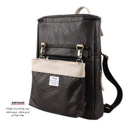 AMINAH-咖啡皮革方形後背包(III) 歷史價格詳細信息