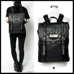 ＊MINI PUNK LOLO＊日本龐克視覺--冥界神殿十字聖行者骷髏頭鉚釘搖滾皮革後背包(中性.sd36150) 價格比較,價格查詢,歷史價格詳細信息