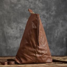~皮皮創~原創設計手作中植鞣羊皮雙肩背包。暗黑山本風真皮後背包 復古做舊皺褶小羊皮錐形三角包 大容量 真皮休閒包 超值 價格比較,價格查詢,歷史價格詳細信息