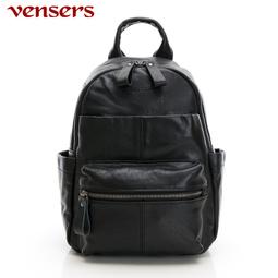 【vensers】牛皮潮流個性包~後背包 上班通勤包 雙肩背包 雙色 休閒包 日常外出包(NL081001米色) 歷史價格詳細信息