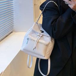 香港高顏值書包女小清新格子雙肩包日系ins奶油黃初中高中生揹包 歷史價格詳細信息