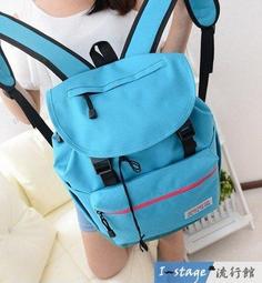 **I-Stage流行館** 流行繽紛糖果撞色帆布後背包 (共6色) 歷史價格詳細信息