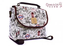 白鳥奈子精品舖 三拉鍊扁包 斜背包 多功能防水布包 台灣製造 Queen&amp; Cat 藍雲朵綿羊 滿千免運費 歷史價格詳細信息