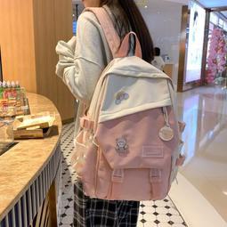 後背包 雙肩包 書包 韓版ins雙肩包女2021新款時尚印花學生書包男大容量旅行電腦背包 歷史價格詳細信息