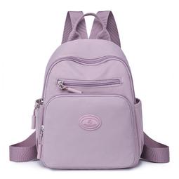 新款韓版通勤休閒雙肩包女大容量多隔層小書包簡約純色背包 歷史價格詳細信息