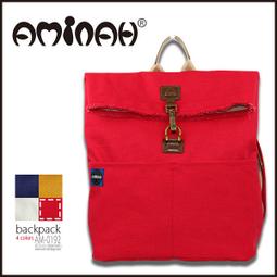 潮牌AMINAH~【am-0192】日本街頭潮流款 帆布反折後背包 藍色 歷史價格詳細信息