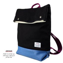 AMINAH-黑色帆布後背包 歷史價格詳細信息