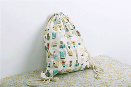 清倉大降價 雙肩棉麻包旅行 束口背包 雙肩大容量書包 兩用包(藍底小象圖案) 歷史價格詳細信息