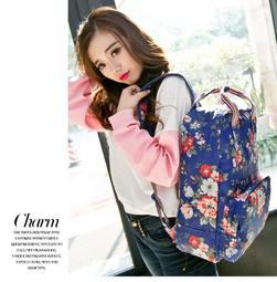 新款印花雙肩包女韓版大容量休閒背包三件套女中學生書包電腦背包 歷史價格詳細信息