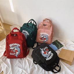 韓版原宿書包款百搭簡約校園風大帆布雙肩包背包牛津包電腦包媽媽包 歷史價格詳細信息