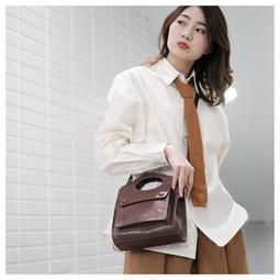 『皮皮創』原創設計手作真皮枕頭包。簡約率性自然摔紋牛皮斜背包復古文藝小眾單肩包反絨麂皮包包雙隔層雙拉鏈大容量真皮休閒包 歷史價格詳細信息