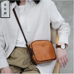 『皮皮創』原創設計手作真皮方形盒子包。暗黑山本風定型挺括迷你箱子包小相機包小眾設計師款小方包性別模糊款男女迷你小手機包 歷史價格詳細信息