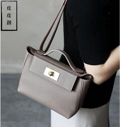 『皮皮創』原創設計手作真皮小波士頓包。簡約復古做舊頭層植鞣牛皮迷你小包包小眾百搭真皮質感手提單肩斜背枕頭包 歷史價格詳細信息