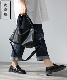 『皮皮創』原創設計手作真皮枕頭包。簡約率性自然摔紋牛皮斜背包復古文藝小眾單肩包反絨麂皮包包雙隔層雙拉鏈大容量真皮休閒包 歷史價格詳細信息