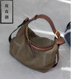 『皮皮創』原創設計手作真皮腋下包。驚喜軟牛皮包包通勤法式高級感褶皺餃子包女百搭真皮單肩包 歷史價格詳細信息