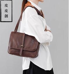 『皮皮創』原創設計手作真皮單肩包。頭層油蠟軟牛皮法式腋下包 簡約百搭時髦大容量輕量軟皮真皮包袱購物袋 內裡可拆卸 子母包 歷史價格詳細信息