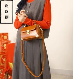 『皮皮創』原創設計手作真皮迷你小托特包。日系簡約復古頭層植鞣牛皮豎款小包百搭通勤手提單肩斜背包 歷史價格詳細信息
