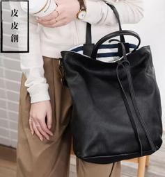 『皮皮創』原創設計手作真皮托特包。簡約復古做舊頭層植鞣牛皮手提包小眾百搭真皮質感手提單肩斜背通勤包 歷史價格詳細信息