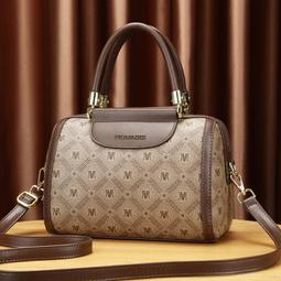 『購物趣』大容量波士頓手提單肩斜挎包中年媽媽包包女收納包休閒包外出包旅行包~SF10207 歷史價格詳細信息