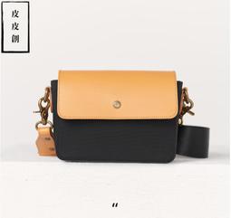 『皮皮創』原創設計手作尼龍斜背包。簡約日系潮款男女極簡百搭通勤斜紋色織防水尼龍手機包拼接頭層牛皮包邊精緻小巧肩背包 歷史價格詳細信息