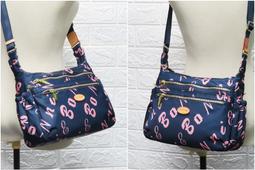 **Bonnie** 多隔層斜背包 優質防潑水微光澤圓點緹花尼龍面料＋頭層牛皮 歷史價格詳細信息