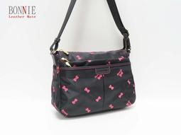 Bonnie 多隔層斜背包 文字圖案系列 滑面防潑水尼龍＋頭層牛皮 歷史價格詳細信息