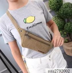 腰包男女運動戶外帆布韓版潮多功能大容量收銀包單肩斜挎 新台幣：218元 歷史價格詳細信息