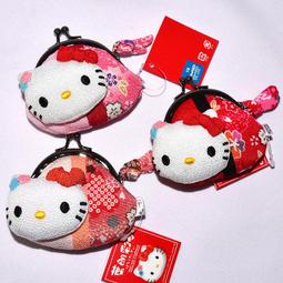 Hello Kitty 珠扣 口金 零錢包 棉質 Sanrio日本正版 歷史價格詳細信息