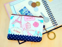 白鳥奈子精品舖 大零錢包 鑰匙圈零錢包 多功能防水布包 台灣製造 Queen&amp; Cat 粉鳥籠鐵塔 滿千免運 價格比較,價格查詢,歷史價格詳細信息