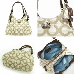 【COACH】C LOGO織布手提小圓筒包(粉橘) 歷史價格詳細信息