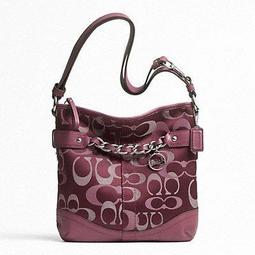 【COACH】C LOGO織布肩/斜背彎月包(黑) 歷史價格詳細信息