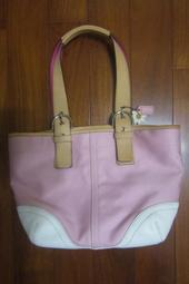 Coach－粉紅花朵壓紋 扣式三摺牛皮短夾/皮夾/錢包 $1280 歷史價格詳細信息