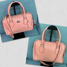 COACH 淡粉紅色 緹花布 皮帶扣 (大)肩背包 手提包 側背包 真品 低價割愛 賣場有LV Prada BV 歷史價格詳細信息