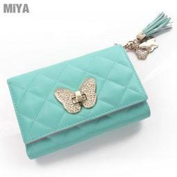 義大利真皮流蘇菱格紋女用皮夾長夾手拿包(牛皮) 粉紅桃玫紅淡藍黑色 歷史價格詳細信息