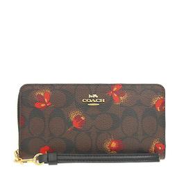 【W小舖】COACH C6047 深咖啡色 花卉防刮PVC皮革 長夾 皮夾 拉鍊長夾 手拿長夾-全新真品現貨在台 價格比較,價格查詢,歷史價格詳細信息