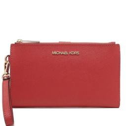 Michael Kors MK紅色愛心真皮小羊皮 情人節限定款 雙層手拿 多功能 長夾紅色全新 歷史價格詳細信息